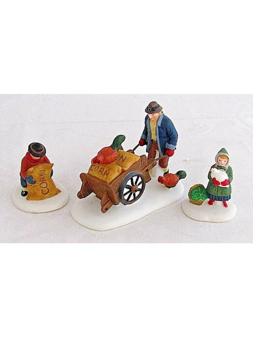 Vintage Dept 56 Harvest Seed Cart Accessories Heritage Village 5645-6 Set of 3